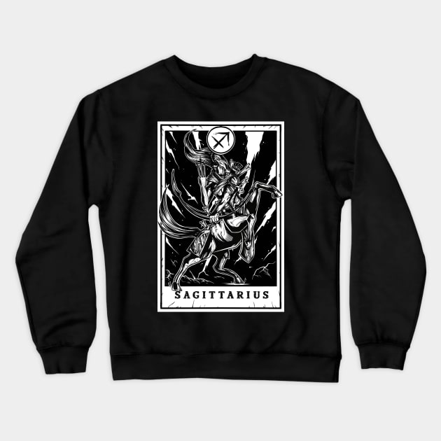 Sagittarius Zodiac Tarot Crewneck Sweatshirt by Scottconnick